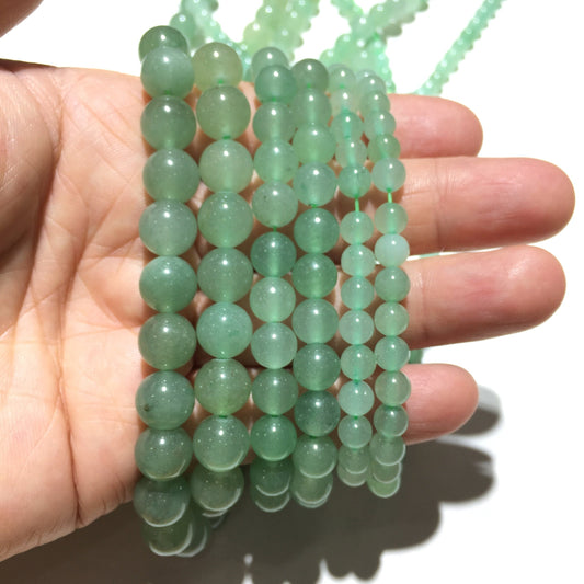 Natural Green Adventurine Jade Round Beads