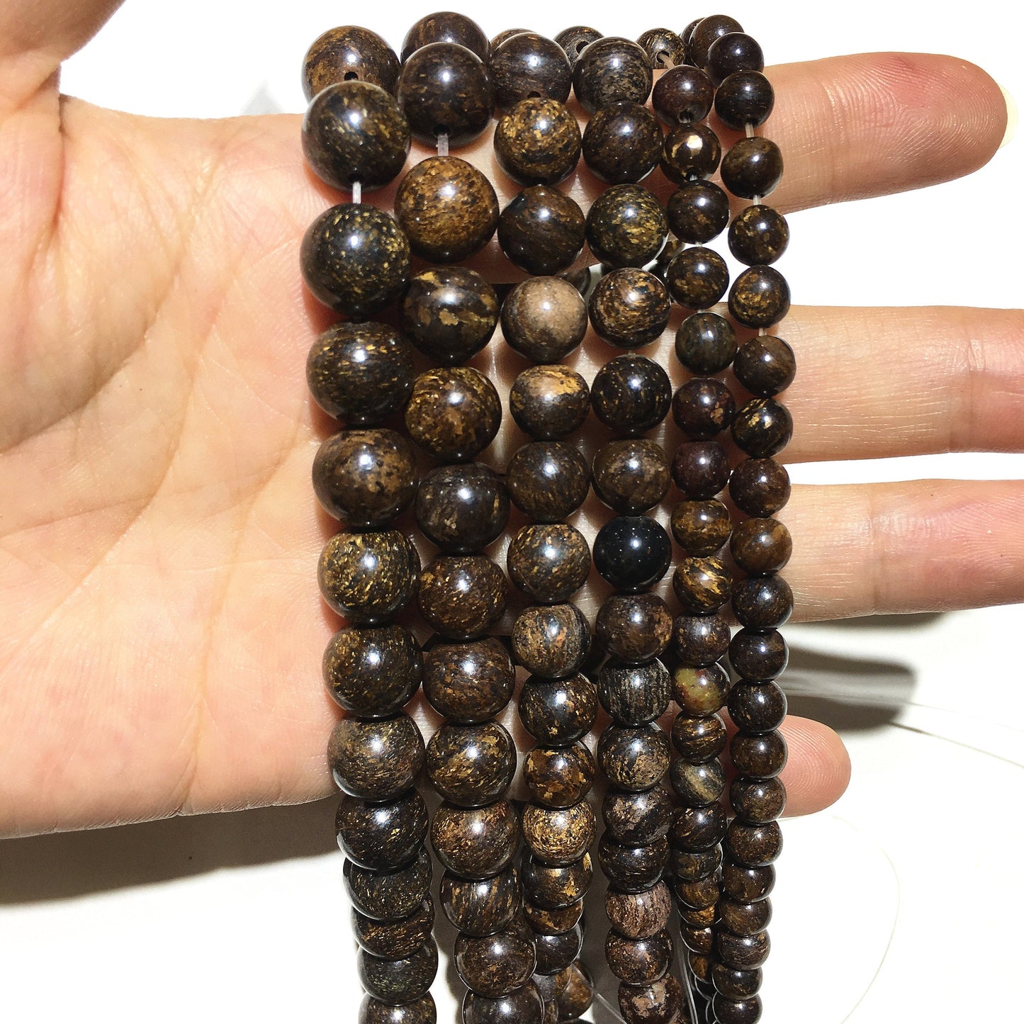 Natural Bronzite Round Beads