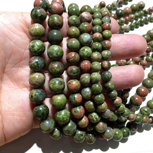 Natural Unakite Jasper Beads