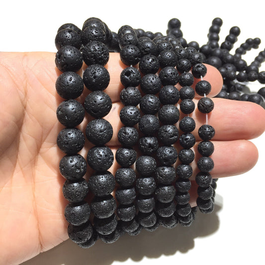 Natural Lava Round Stone Beads