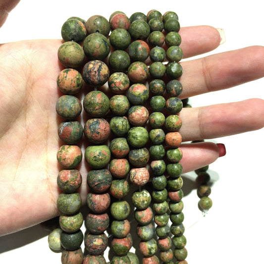 Natural Unikate Matte Round beads