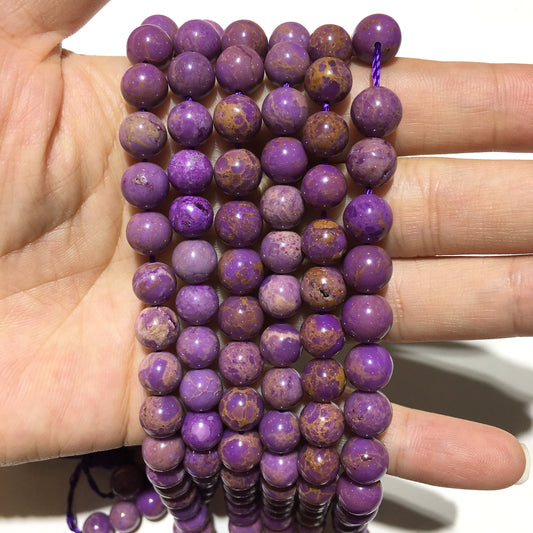 Natural Phosphosiderite Purple Beads