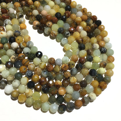 Natural Fire New Jade Micro Faceted Round beads Energy Gemstone Loose Beads for DIY Jewelry Making DesignAAA Quality 6mm 8mm 10mm