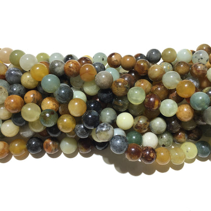 Natural Fire New Jade Round Bead