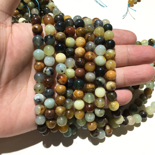 Natural Fire New Jade Round Bead