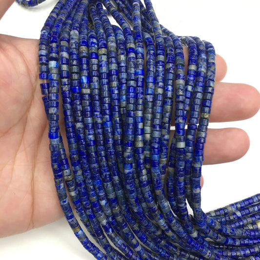 Natural Lapis HeiShi Shape Beads 2X4MM