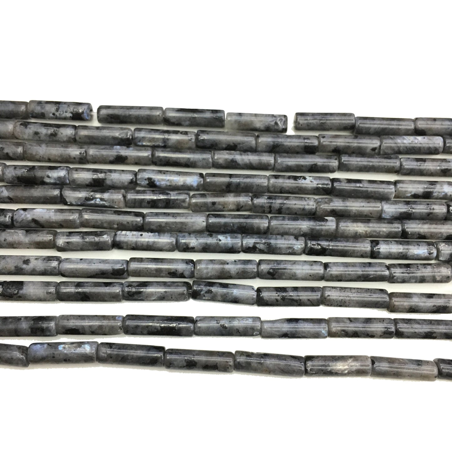 Natural Black Labradorite Tube Shape 4X13MM