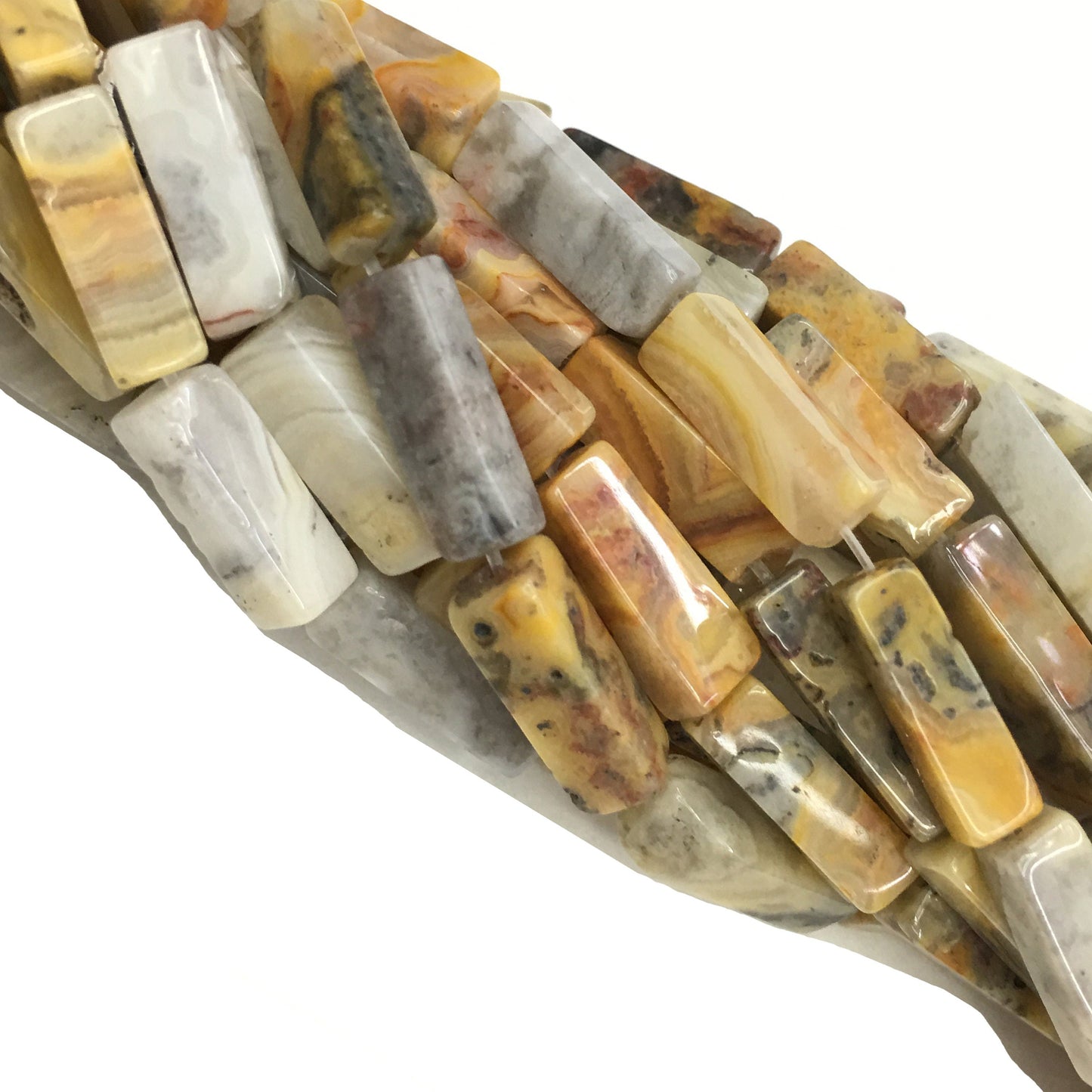 Natural Crazy Lace Agate Tube Shape Beads 4X13MM
