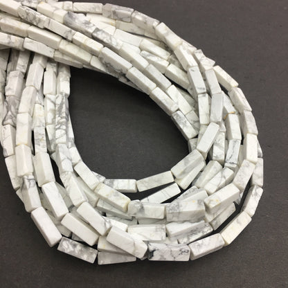 Natural White Howlite Tube Shape Beads 4X13MM