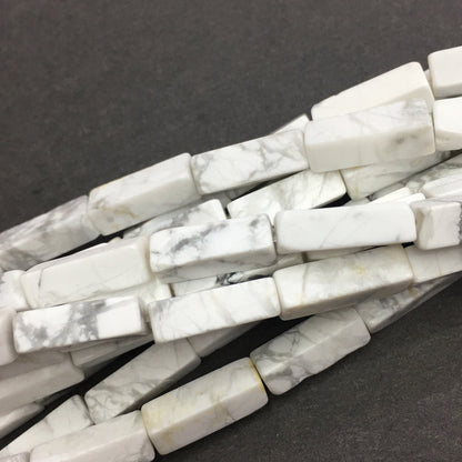 Natural White Howlite Tube Shape Beads 4X13MM