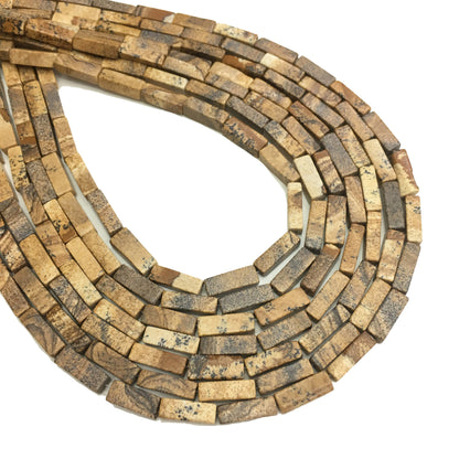 Natural Picture Jasper Tube Shape Beads 4X13MM