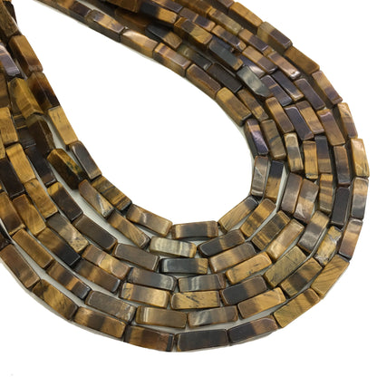Natural Brown Tiger Eye Tube Shape Beads 4X13MM
