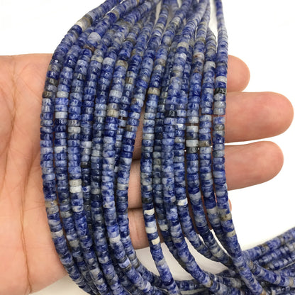 Natural Blue Sodalite HeiShi Shape Beads Tube 2X4MM