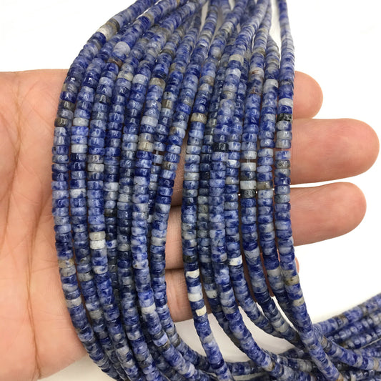 Natural Blue Sodalite HeiShi Shape Beads Tube 2X4MM
