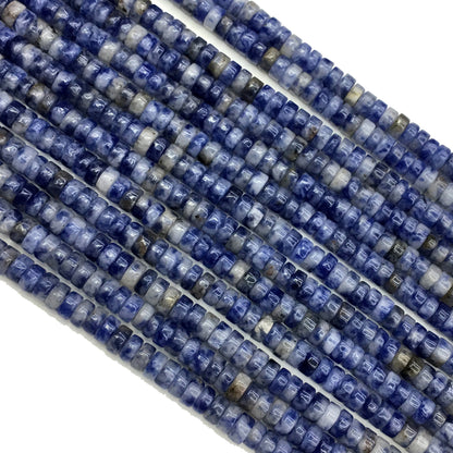 Natural Blue Sodalite HeiShi Shape Beads Tube 2X4MM