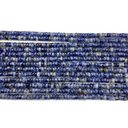 Natural Blue Sodalite HeiShi Shape Beads Tube 2X4MM
