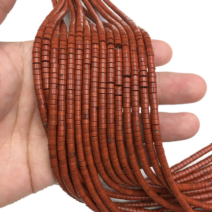 Natural Red Jasper HeiShi Shape Beads Tube 2X4MM