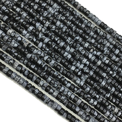 Natural Snow Flake Jasper HeiShi Shape Beads Tube 2X4MM