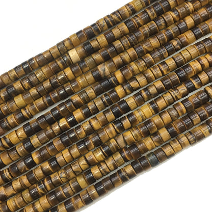 Natural Brown Tiger Eye HeiShi Shape Beads Tube 2X4MM