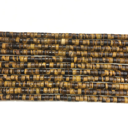 Natural Brown Tiger Eye HeiShi Shape Beads Tube 2X4MM