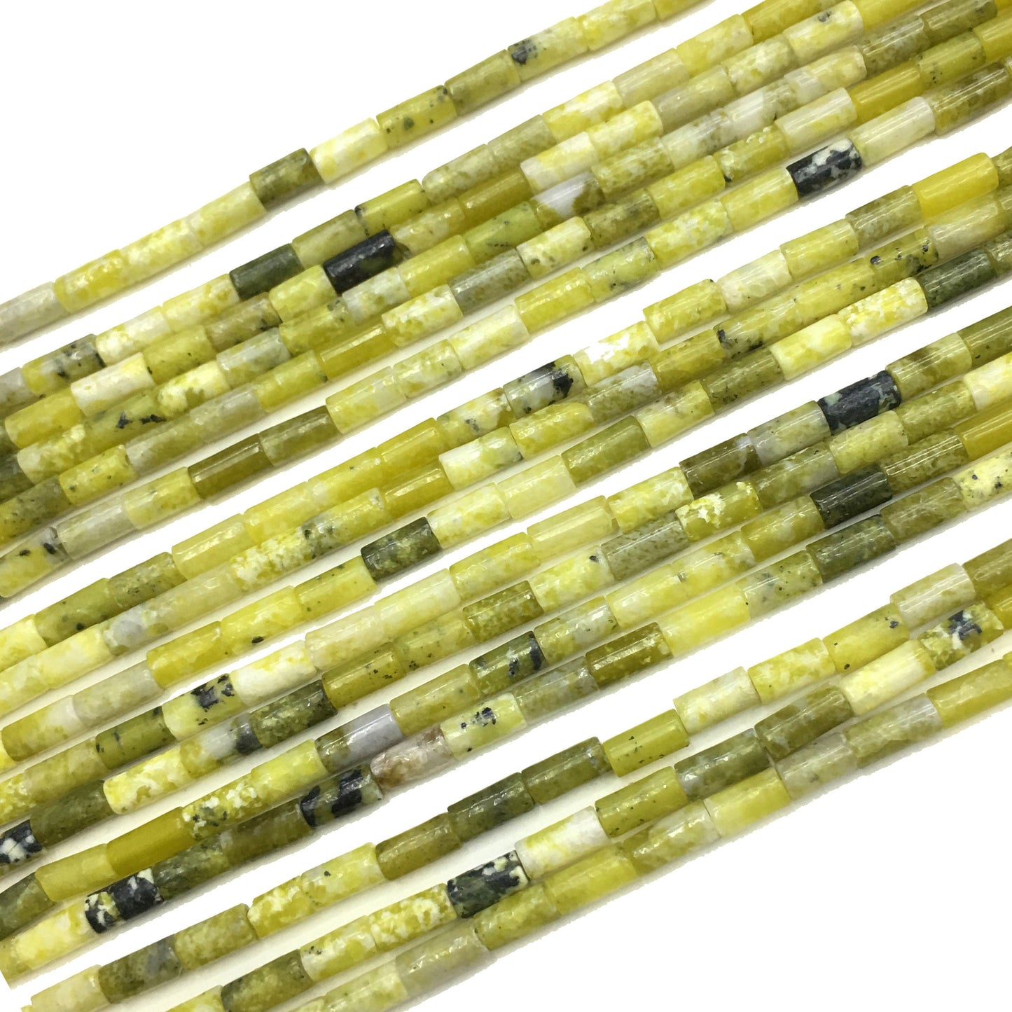 Natural Australian Jade Tube Shape Beads  2X4MM