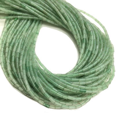 Natural Green Adventurine Tube Shape Beads 2X4MM