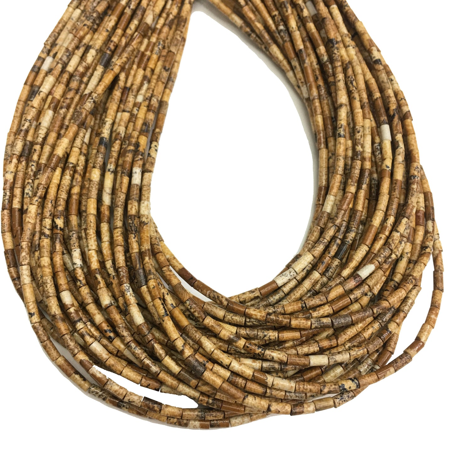 Natural Picture Jasper Shape Beads 2X4MM