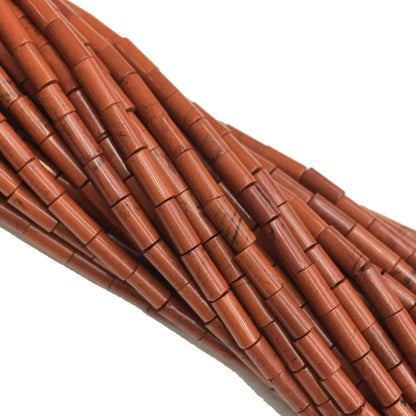 Natural Red Jasper Tube Shape Beads 2X4MM