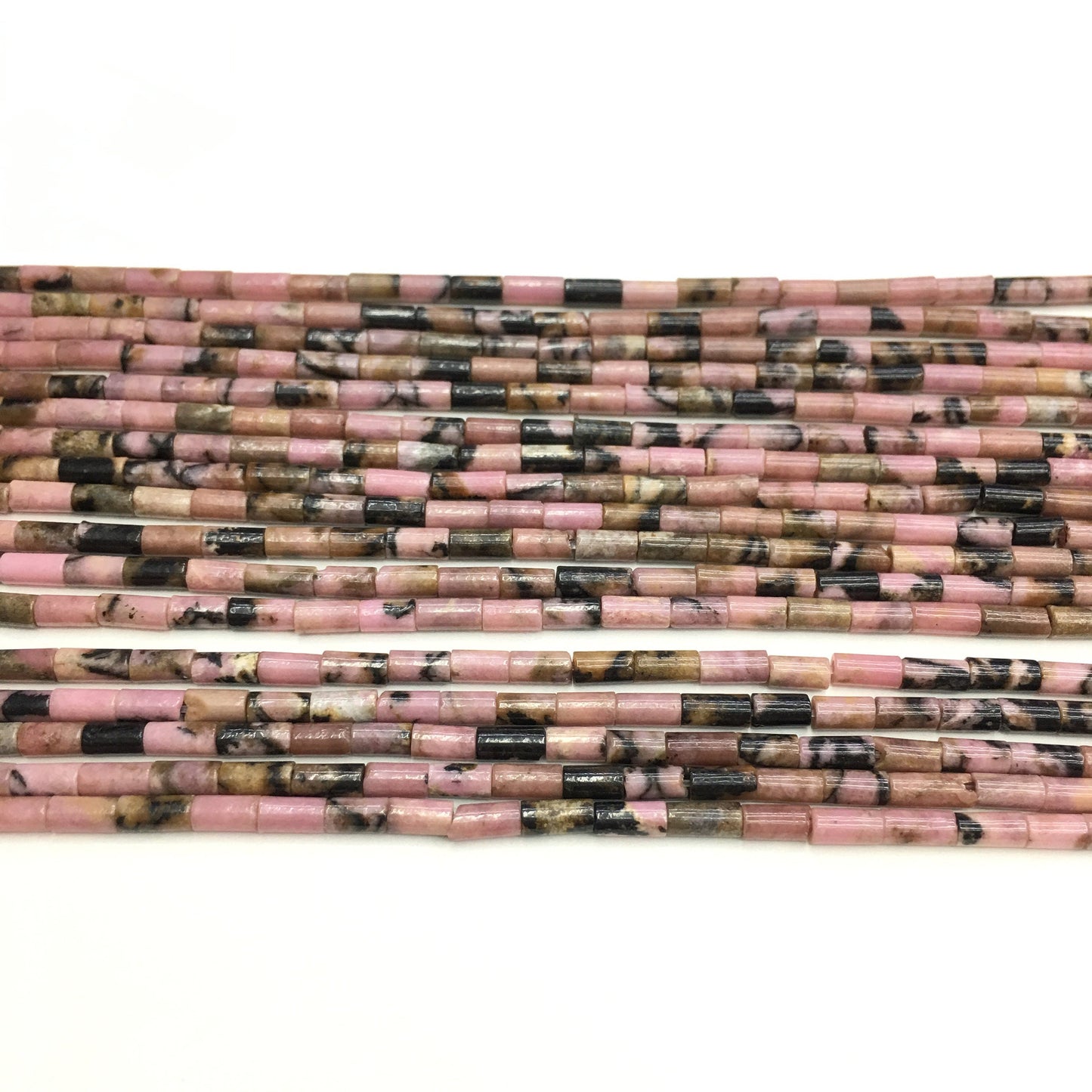 Natural Rhodonite Tube Shape Beads