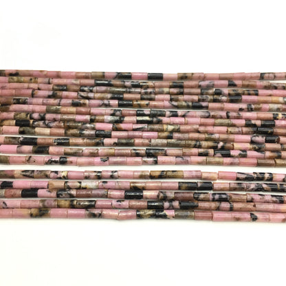 Natural Rhodonite Tube Shape Beads