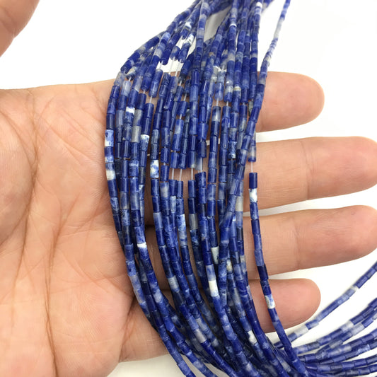 Natural Sodalite Tube Shape Beads 2X4MM