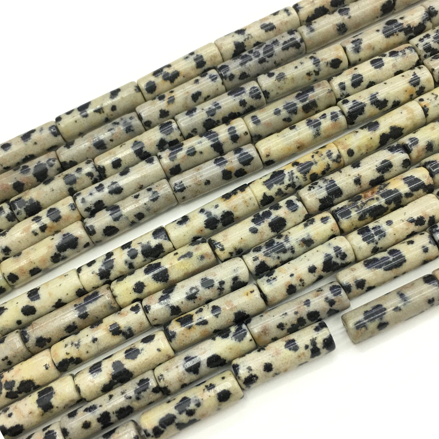 Natural Dalmatian Jasper Tube Shape Beads 4X13MM