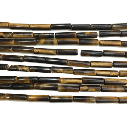 Natural Brown Tiger Eye Tube Shape Beads  4X13MM