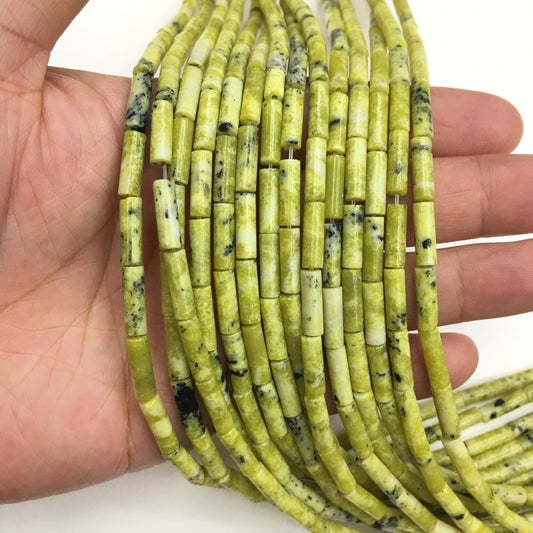 Natural Australian Jade Tube Beads 4X13MM