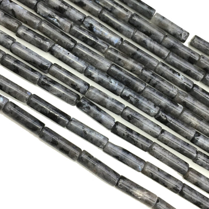 Natural Black Labradorite Tube Shape 4X13MM