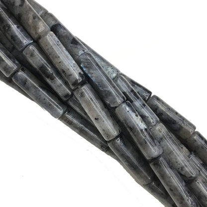 Natural Black Labradorite Tube Shape 4X13MM