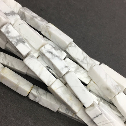Natural White Howlite Tube Shape Beads 4X13MM