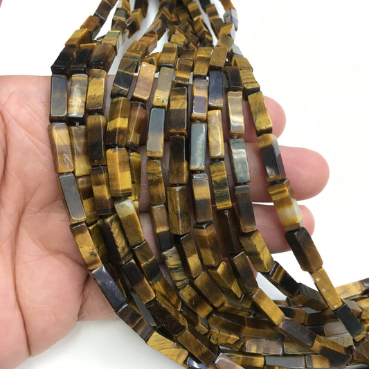 Natural Brown Tiger Eye Tube Shape Beads 4X13MM