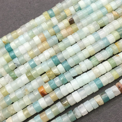 Natural Amazonite HeiShi Shape Tube Beads  2X4MM