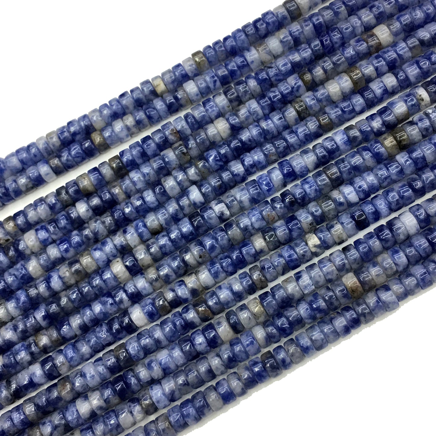 Natural Blue Sodalite HeiShi Shape Beads Tube 2X4MM