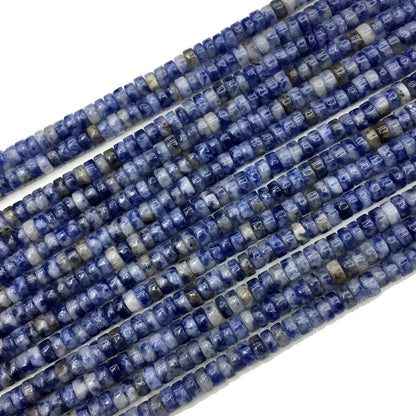 Natural Blue Sodalite HeiShi Shape Beads Tube 2X4MM