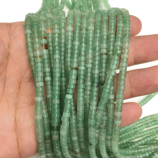 Natural Green Adventurine HeiShi Shape Beads Tube 2X4MM