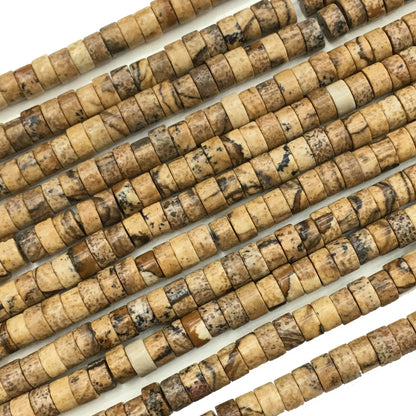 Natural Picture Jasper HeiShi Shape BeadsTube 2X4MM