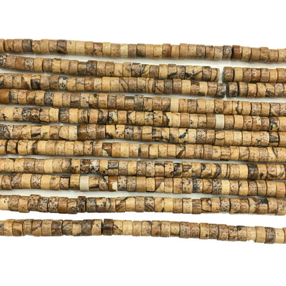 Natural Picture Jasper HeiShi Shape BeadsTube 2X4MM