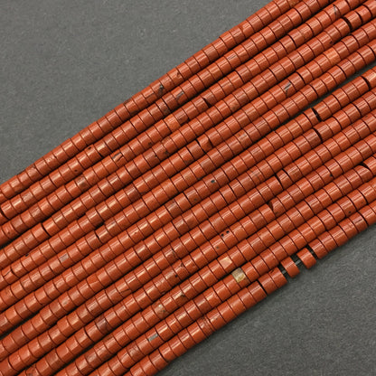 Natural Red Jasper HeiShi Shape Beads Tube 2X4MM