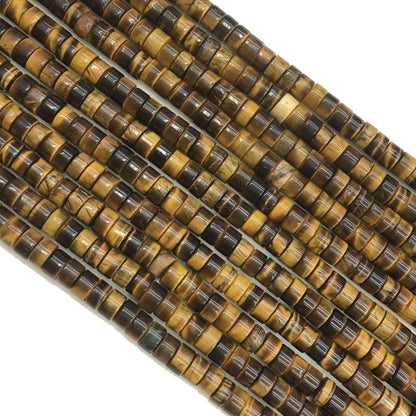 Natural Brown Tiger Eye HeiShi Shape Beads Tube 2X4MM