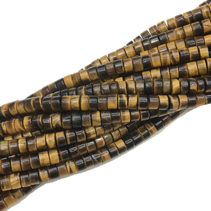 Natural Brown Tiger Eye HeiShi Shape Beads Tube 2X4MM