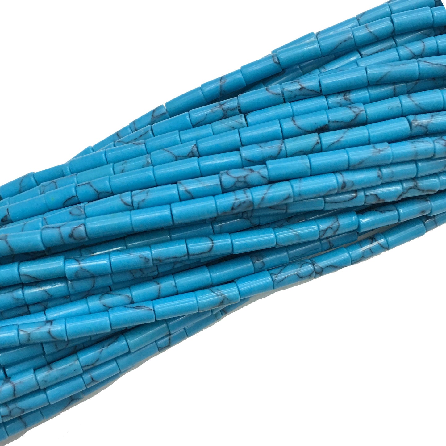 Natural Blue Turqoiuse Tube Shape Beads 2X4MM