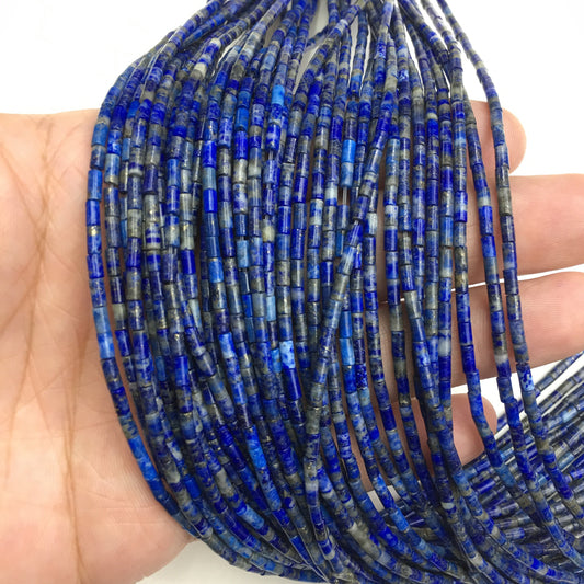 Natural Lapis Tube Shape Beads 2X4MM