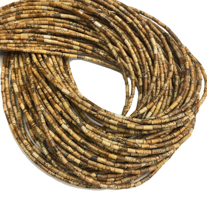 Natural Picture Jasper Shape Beads 2X4MM